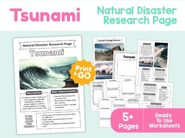 Tsunami Worksheets | Causes, Effects, Warning Signs and Safety