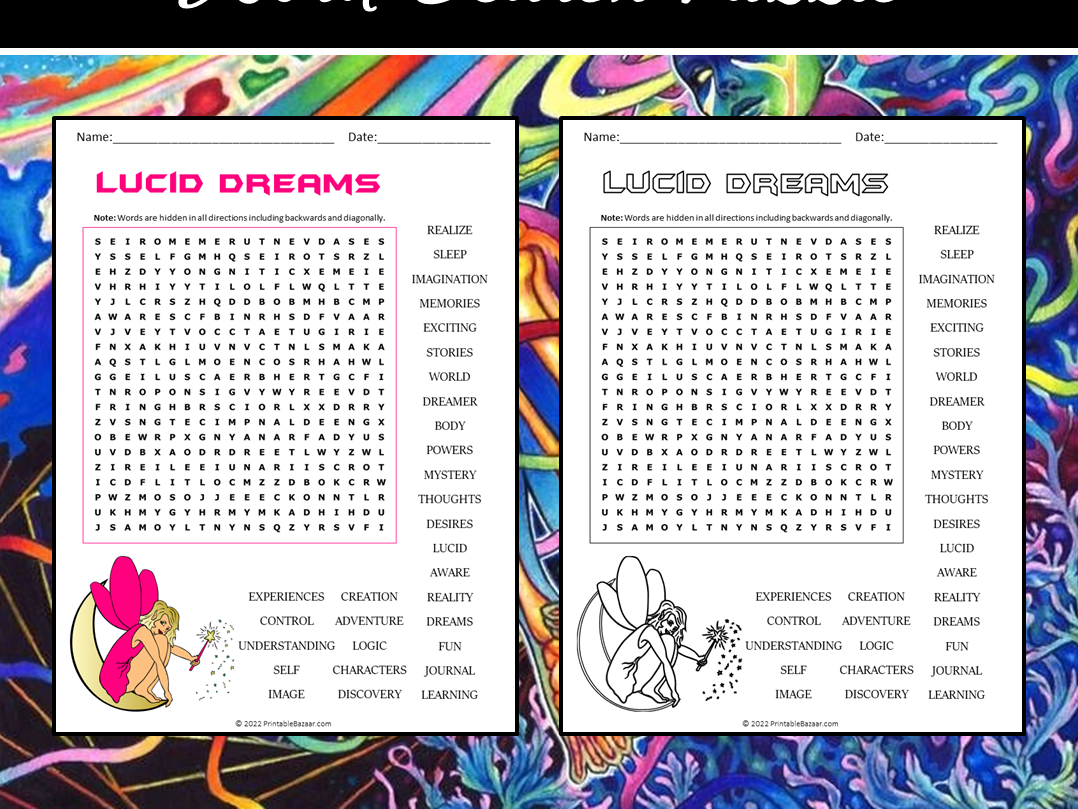 Lucid Dreams Word Search Puzzle Teaching Resources Lucid Dreams Word Search Puzzle Teaching Resources