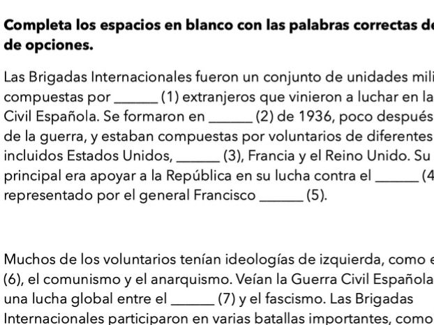 A Level Spanish: Las brigadas internacionales