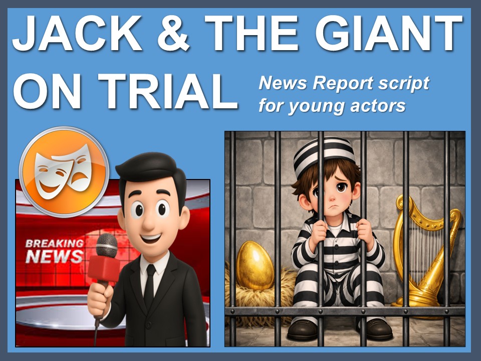 Trial of Jack; Giant Killer: News report script for young actors