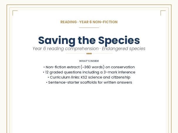 READING · YEAR 6 NON-FICTION