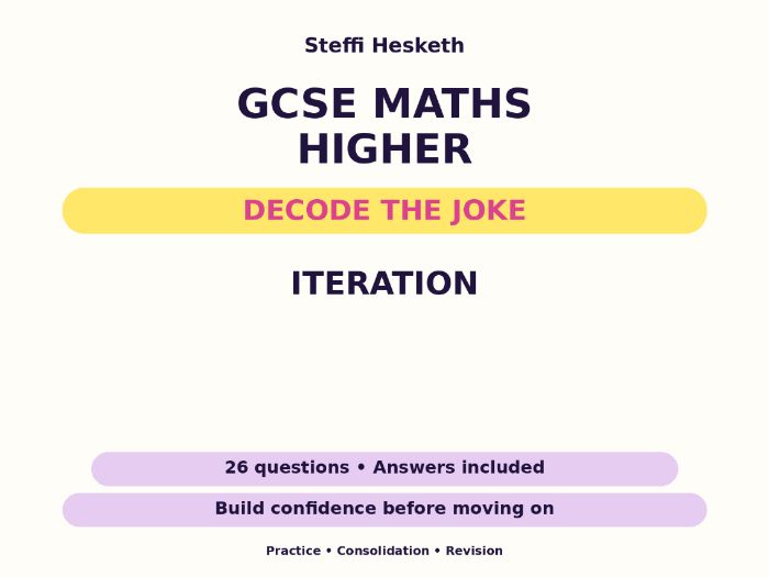 Iteration | GCSE Decode the Joke + Answers