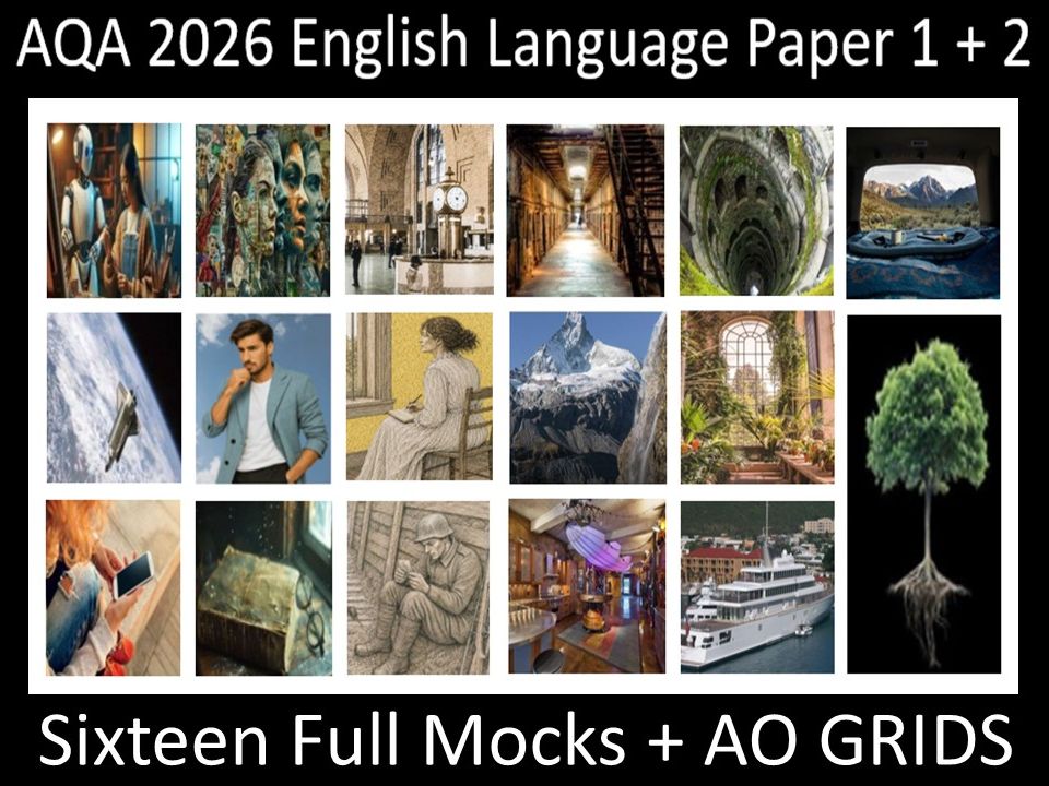 Sixteen AQA 2026 English Language Paper 1 + 2 | AO GRIDS