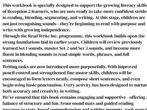 Read Write inc. Reception workbook