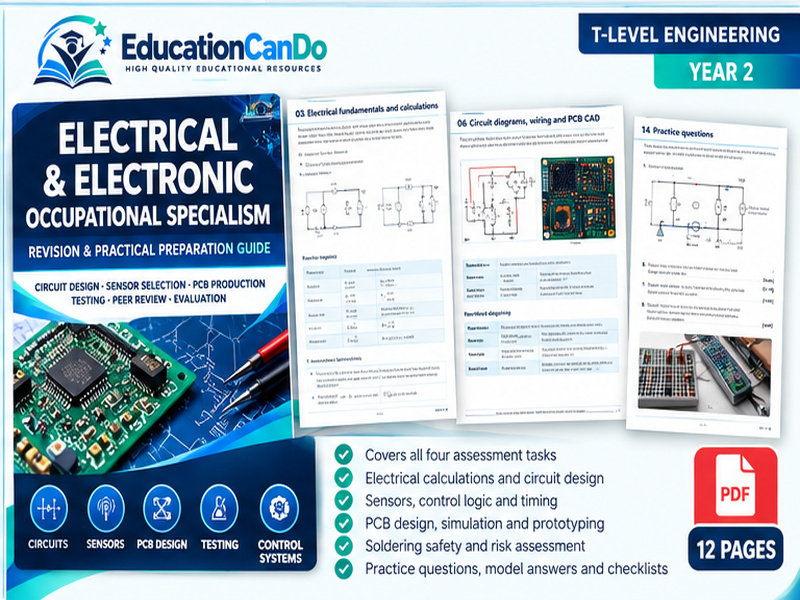 T-Level Engineering Year 2 – Electrical & Electronic Occupational Specialism Revision Guide