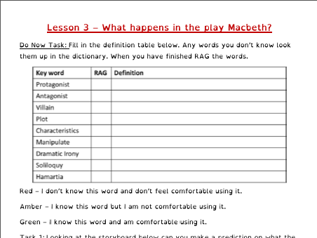 Shakespeare home learning villains scheme remote distance learning lockdown work