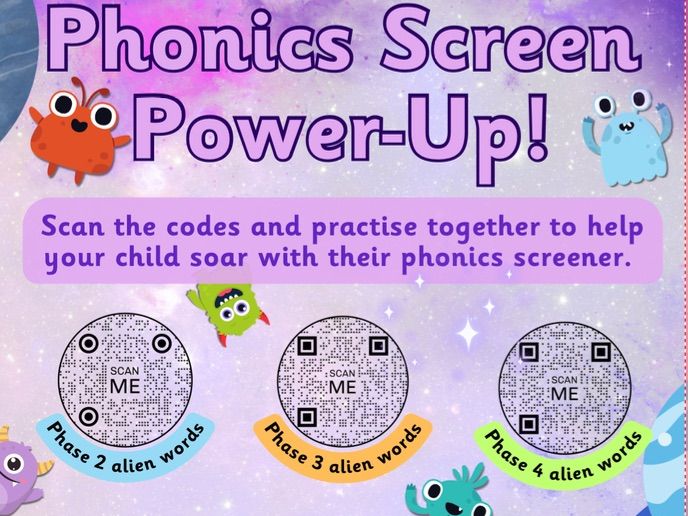 Phonics Screen Hand Out for Parents, scan and read