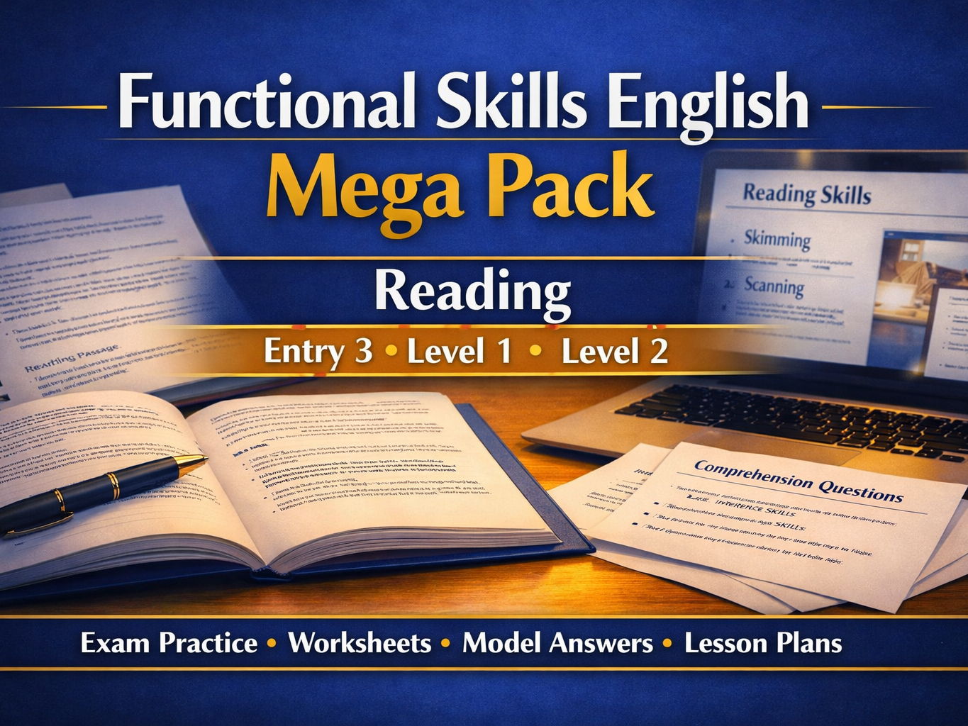 Functional Skills English Mega Pack – Reading & Writing Exam Practice | Entry 3, Level 1 & Level 2