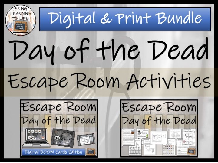 Day of the Dead Escape Room Bundle | BOOM Card Digital & Print Versions