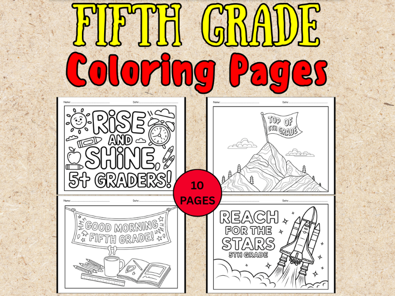 Fifth Grade Morning Work: Start of the Year Coloring Pages Activities – No Prep