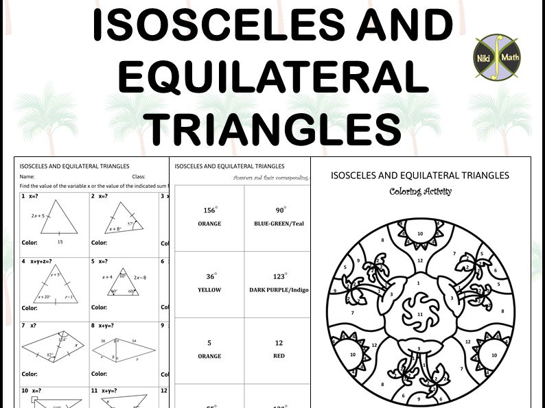 Isosceles and Equilateral Triangles - Coloring Activity