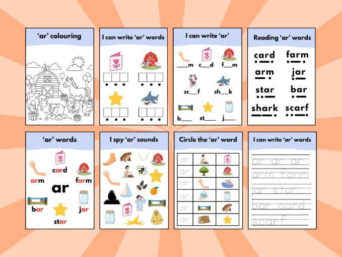 ‘ar’ Phonics Sound Workbook – Early Reading & Writing Activities