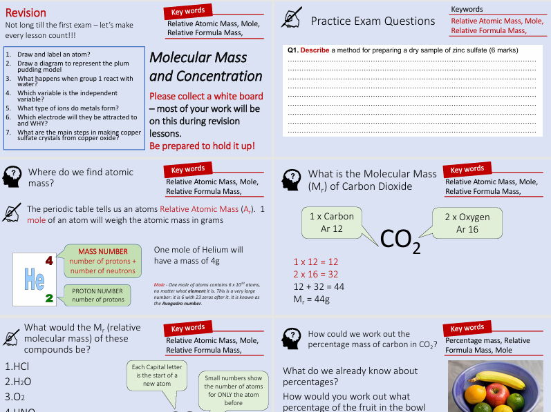 Chemical Calculations Revision Lesson - AQA Combined Science Chemistry Paper 1