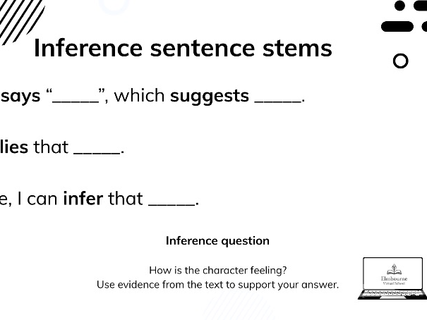Year 6 Inference Sentence Stems | Reading Comprehension