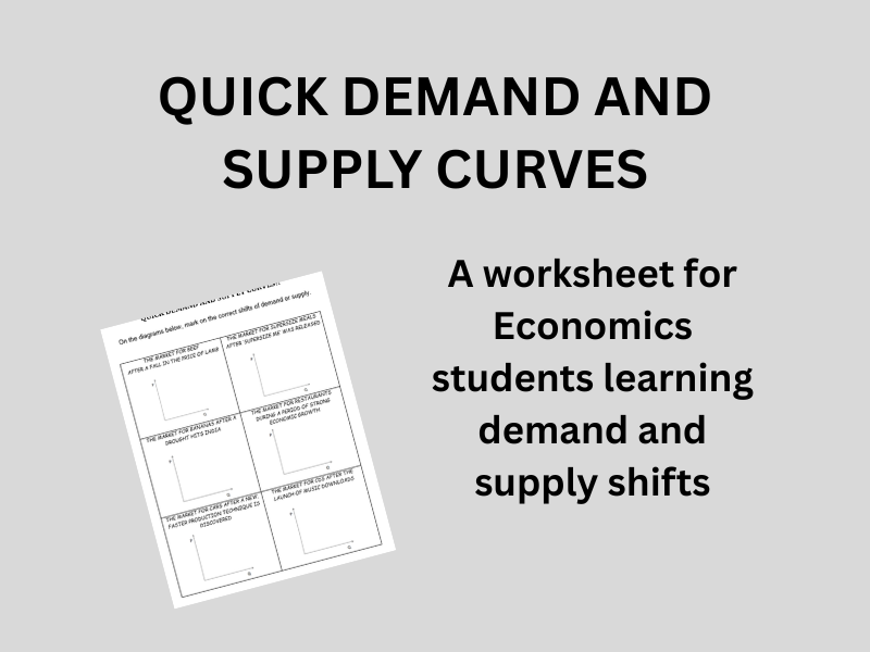 Worksheet- Quick Demand and Supply Curves