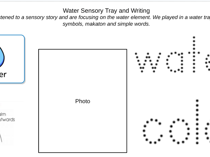 sensory water tray and writing SEN tuff tray/ messy play
