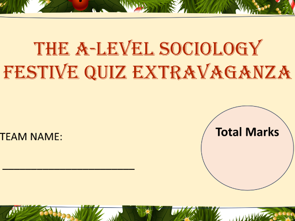Sociology Christmas Quiz - (Free)