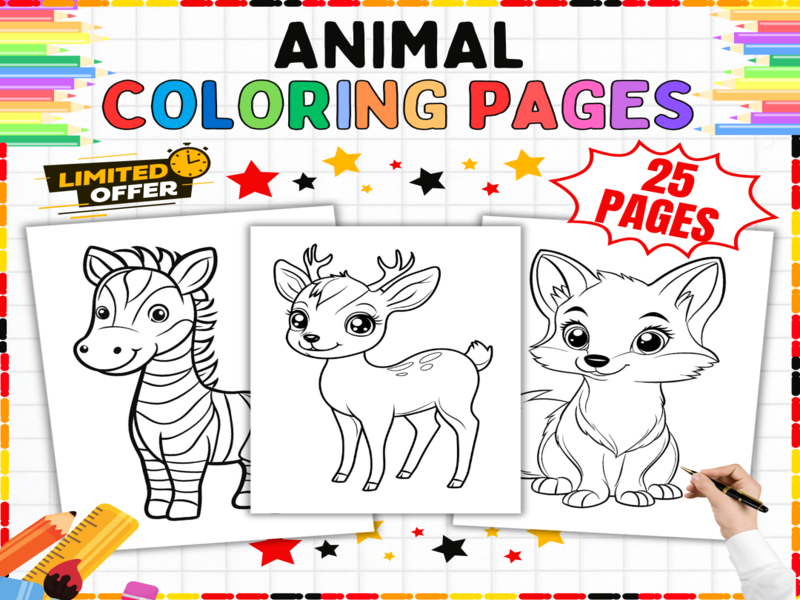 Animal Colouring Pages | Wildlife Activities & Creature Designs for Creative Early Years Learning