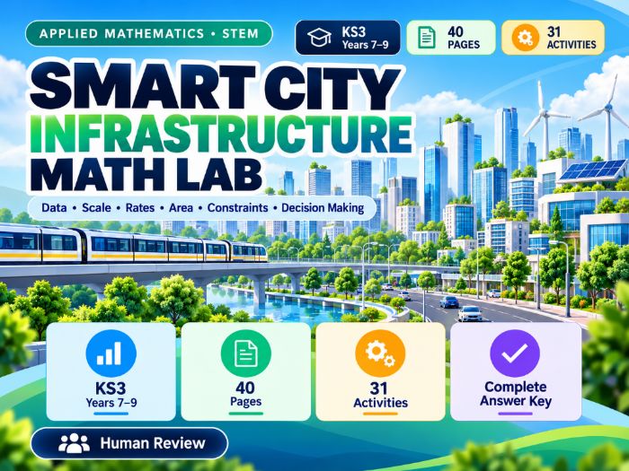 KS3 Smart City Infrastructure Maths Lab Real-World Maths & STEM 40 Pages