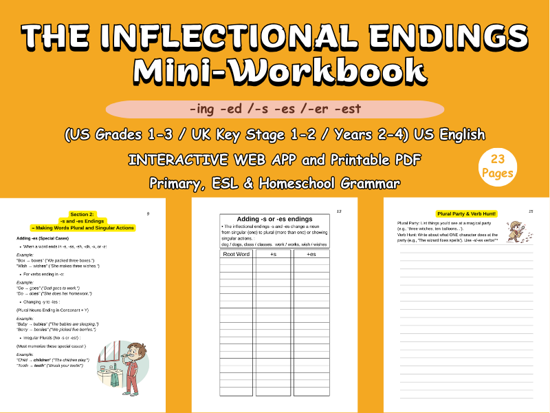 The Inflectional Endings Mini-Workbook KS1/2 GR1-3