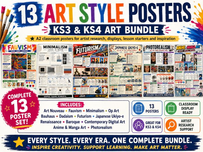 13 Art Style Posters – KS3 & KS4 Art Bundle