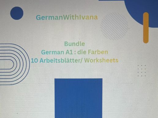 German A1  Bundle die Farben ( 10 Arbeitsblätter )