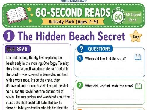 60-Second Reading Activities for KS1