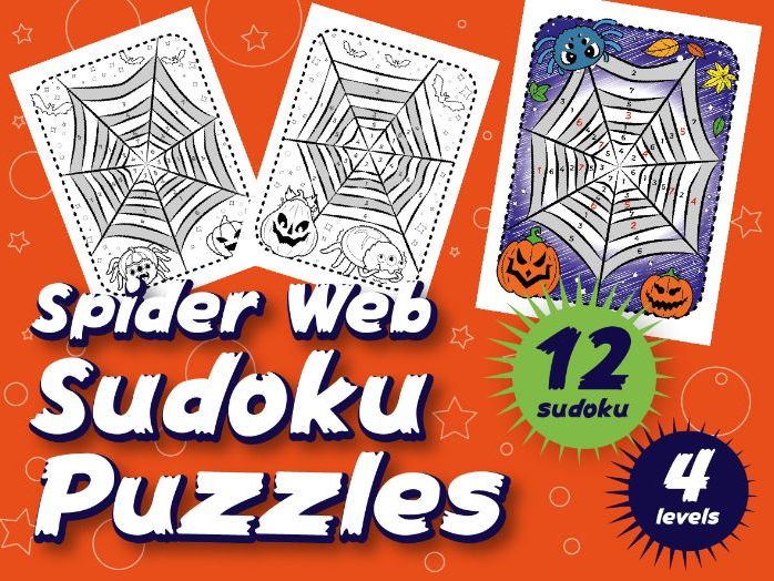 Spider Web Sudoku Puzzles | Halloween math activity