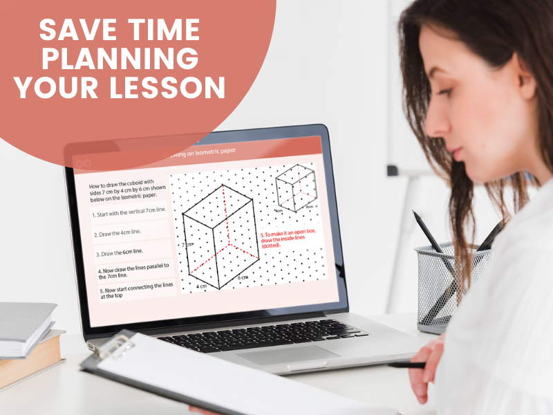Isometric Drawings Digital Lesson with Printable Worksheet | Teaching ...