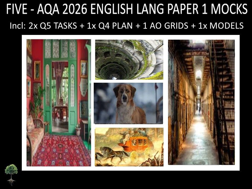 FIVE - AQA PAPER 1 | 2026 FULL MOCKS | Q5 TASKS | Q4 PLAN |AO GRIDS | MODELS