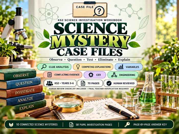 KS2 Science Mystery Case Files Scientific Enquiry & Evidence 70 Pages