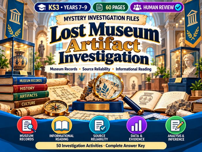 Lost Museum Artifact Investigation | KS3 Reading Comprehension & Historical Evidence | 60 Pages