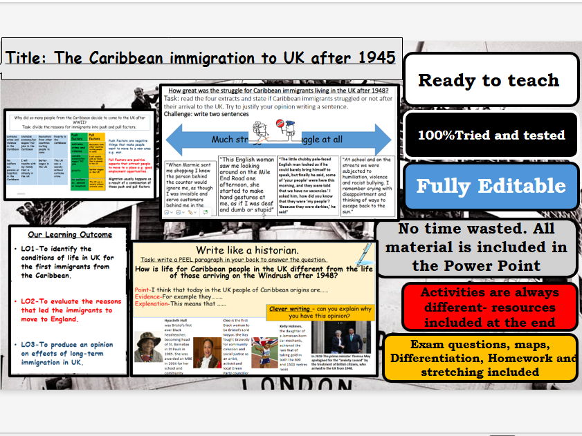 Empire Windrush. Caribbean Immigration to UK
