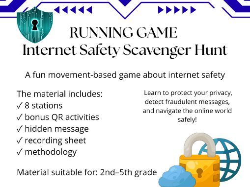 Internet Safety Scavenger Hunt | Safe Internet Running Game | Grades 2-5
