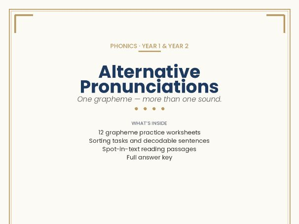 PHONICS · YEAR 1 & YEAR 2 Alternative Pronunciations