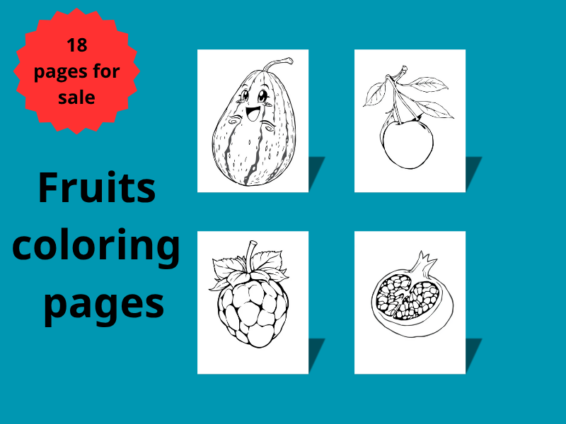 Fruits and Vegetables Coloring Book