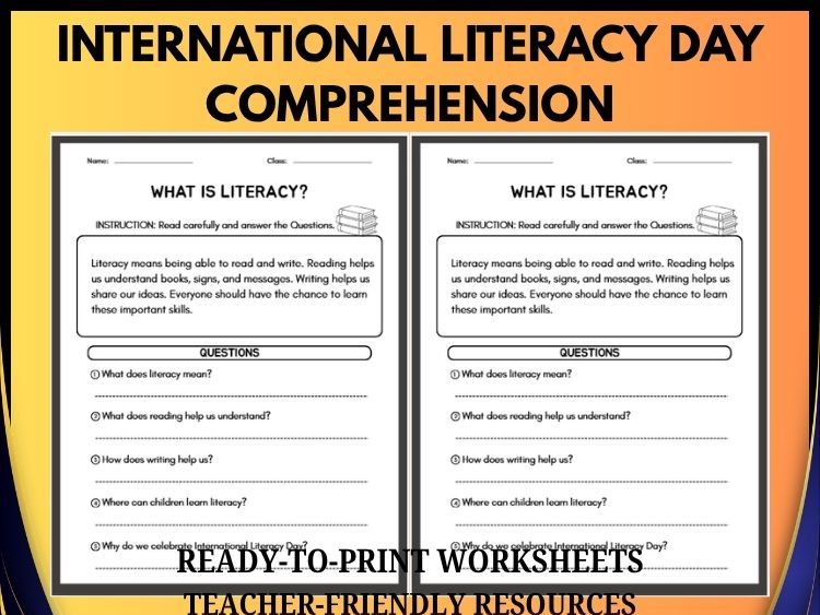 INTERNATIONAL LITERACY DAY COMPREHENSION PASSAGES | 100 QUESTIONS AND ANSWERS | GRADES 2-8