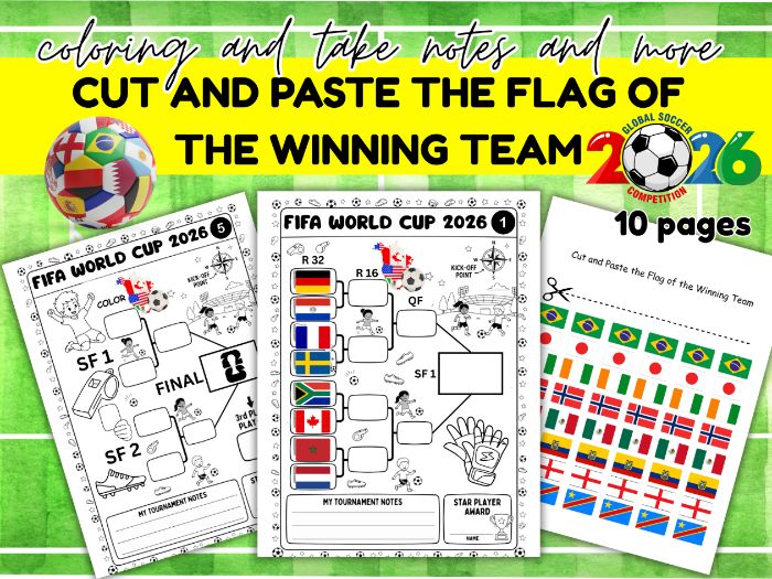 Cut and Paste the Flag of the Winning Team - world cup
