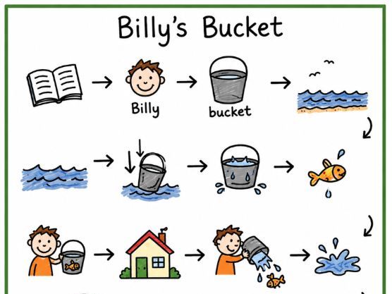 Billy's bucket and Jaspers beanstalk story map