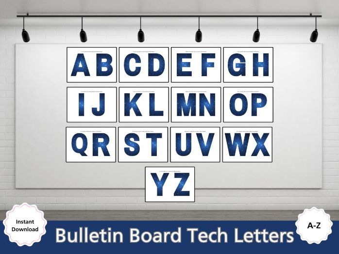 Tech Bulletin Board Alphabet Letters – Classroom Display Set