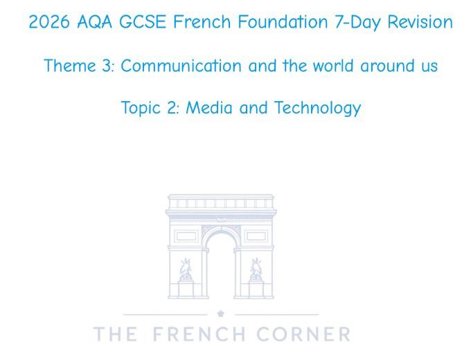 2026 AQA GCSE French F 7-Day Revision 3.2