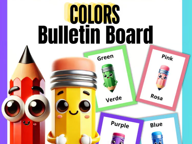 Back To School | Bilingual Colors Flashcards and Posters | Spanish English