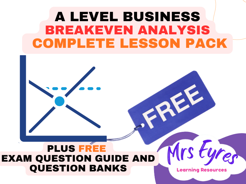 A Level Business Theme 2 Finance – Break-Even Analysis  Complete Lesson | Edexcel A Level Business