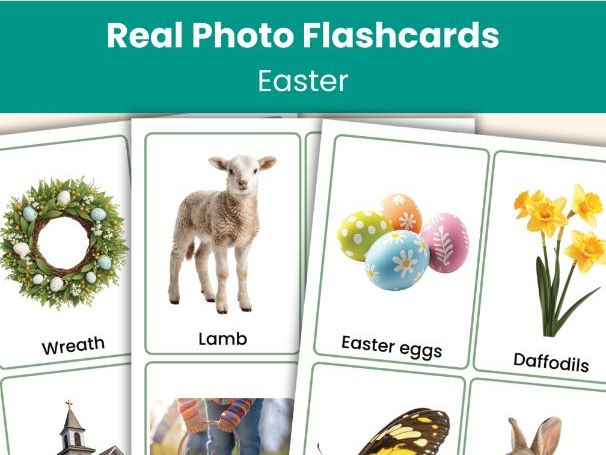 Printable Easter Flashcards | 28 Easter and Spring Real Photo Vocabulary Cards