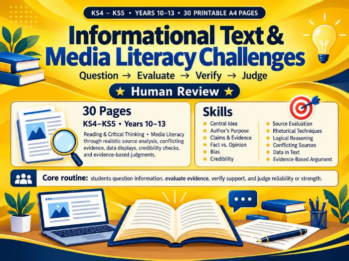 Informational Text & Media Literacy Challenges | KS4–KS5 | Critical Reading