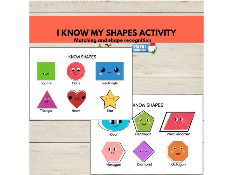 I Know My Shapes – FREE Shape Matching Activity Mat | 2D Shapes | EYFS Maths