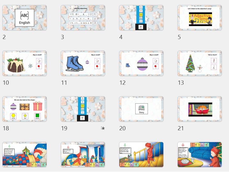 TEACHH - SEN - Christmas Story PowerPoint – Adjectives & Colourful Semantics  -