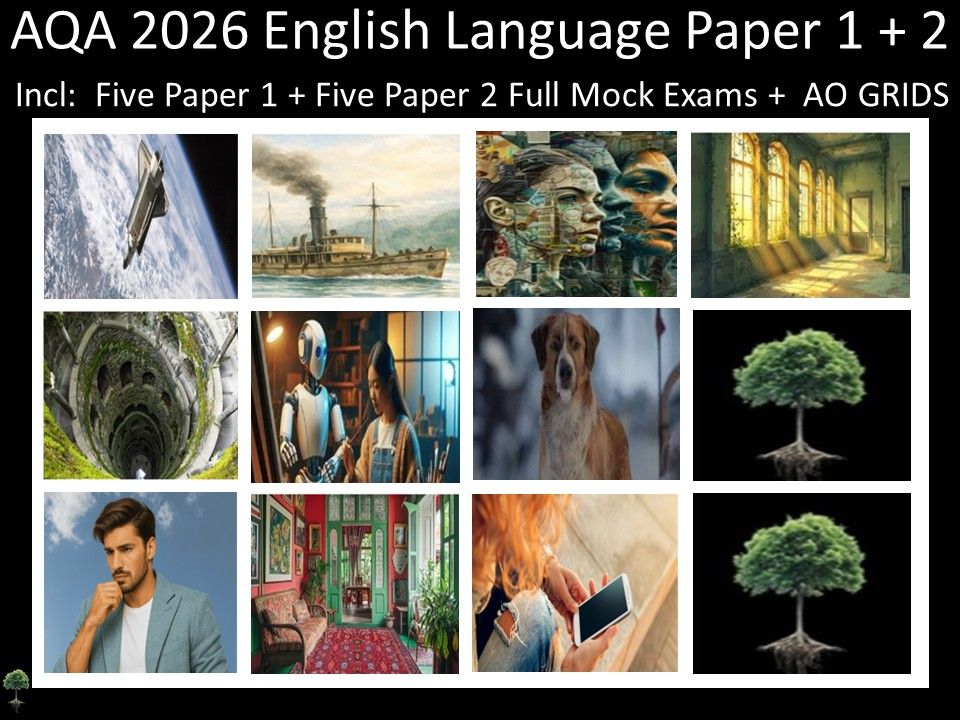 Ten AQA 2026 English Language Paper 1 + 2 Mocks | AO GRIDS