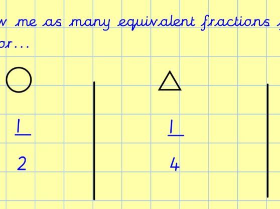 Notebook slides - Equivalent Fractions | Teaching Resources