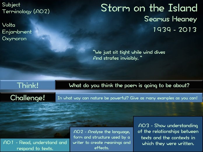 Storm on the Island - Seamus Heaney -  Poetry Revision - Power and Conflict